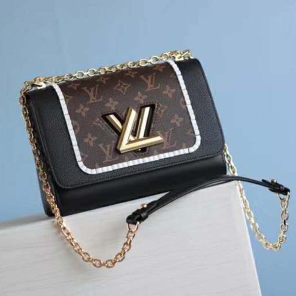 Louis Vuitton LV Women Twist MM Handbag Monogram Coated Canvas (10)