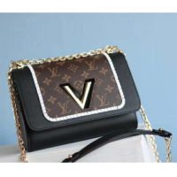 Louis Vuitton LV Women Twist MM Handbag Monogram Coated Canvas