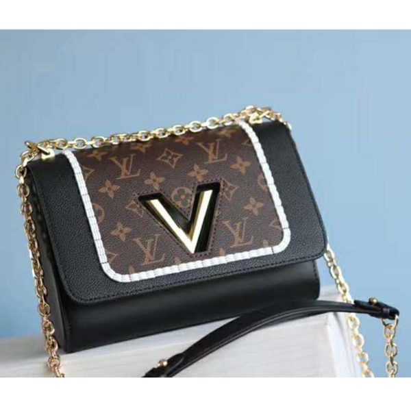 Louis Vuitton LV Women Twist MM Handbag Monogram Coated Canvas (2)