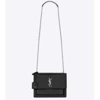 Saint Laurent YSL Medium Sunset Bag Calfskin Leather-Maroon