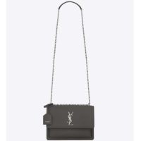 Saint Laurent YSL Medium Sunset Bag Calfskin Leather-Maroon