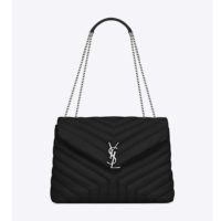 Saint Laurent YSL Women Loulou Medium Matelasse Y Leather-White