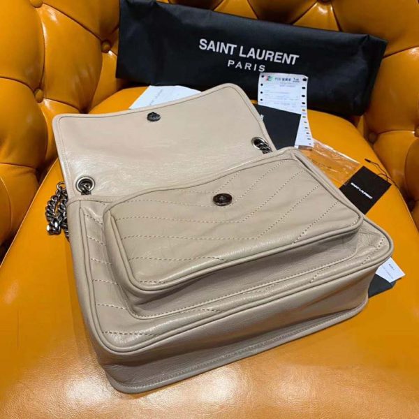 Saint Laurent YSL Women Medium Niki Bag Crinkled Vintage-Sandy (5)