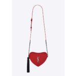 Borsa a forma di cuore monogramma mini di Saint Laurent YSL da donna - Rossa