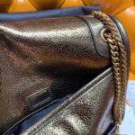 Saint Laurent YSL Women Niki Baby Lame Leather Shagreen Look-Gold - Image 13