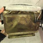 Saint Laurent YSL Women Niki Baby Lame Leather Shagreen Look-Gold - Image 4