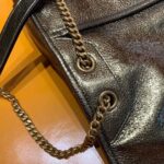 Saint Laurent YSL Women Niki Baby Lame Leather Shagreen Look-Gold - Image 14