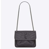 Saint Laurent YSL Women Niki Baby in Crinkled Vintage Leather Bag-Rose