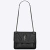 Saint Laurent YSL Women Niki Baby in Metallic Leather-Black