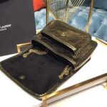 Saint Laurent YSL Women Niki Baby in Metallic Leather-Black – Image 9