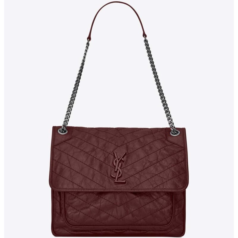 Borsa Niki Large da donna Saint Laurent YSL in pelle vintage - Bordeaux