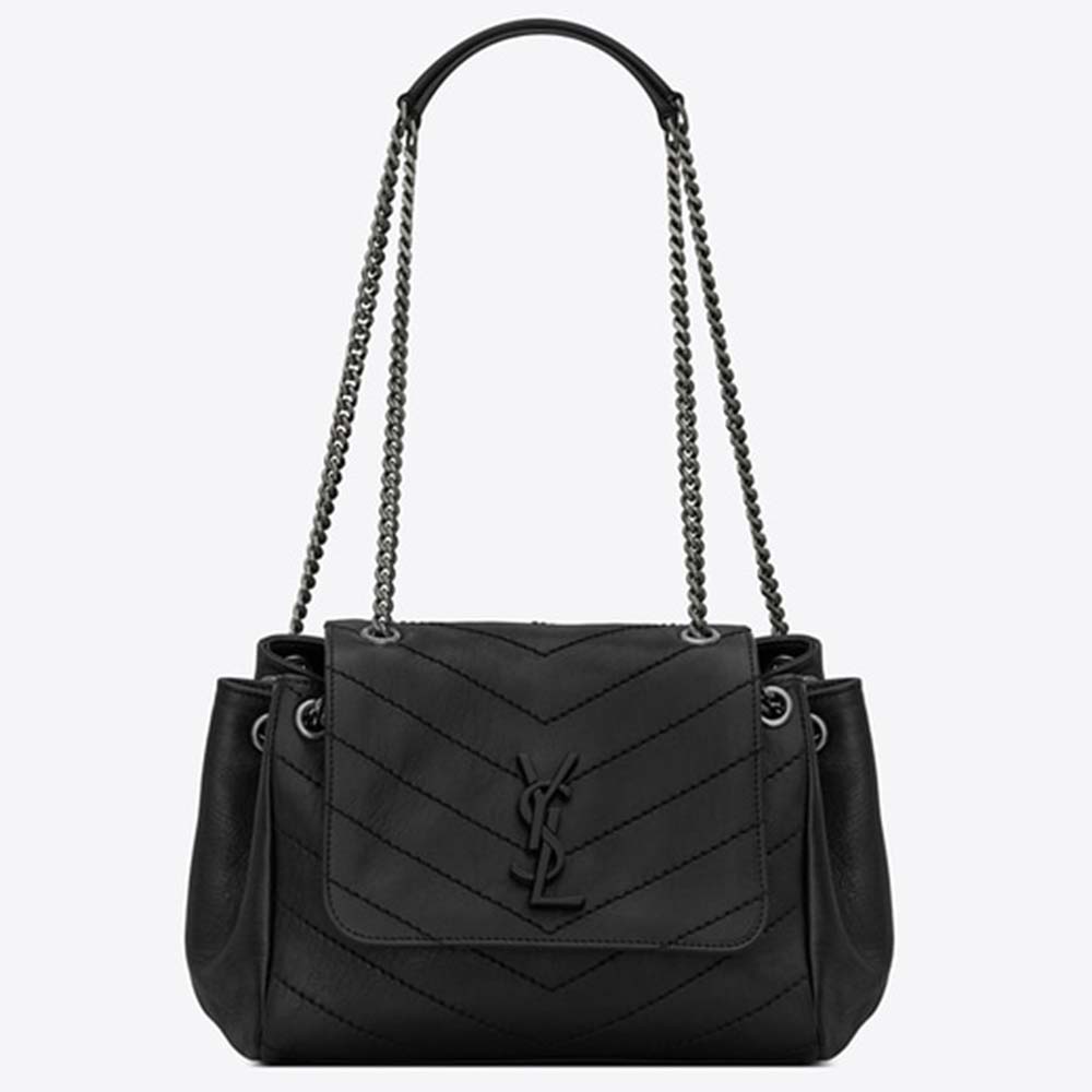 Saint Laurent YSL Women Small Nolita Bag in Vintage Leather-Black - LULUX