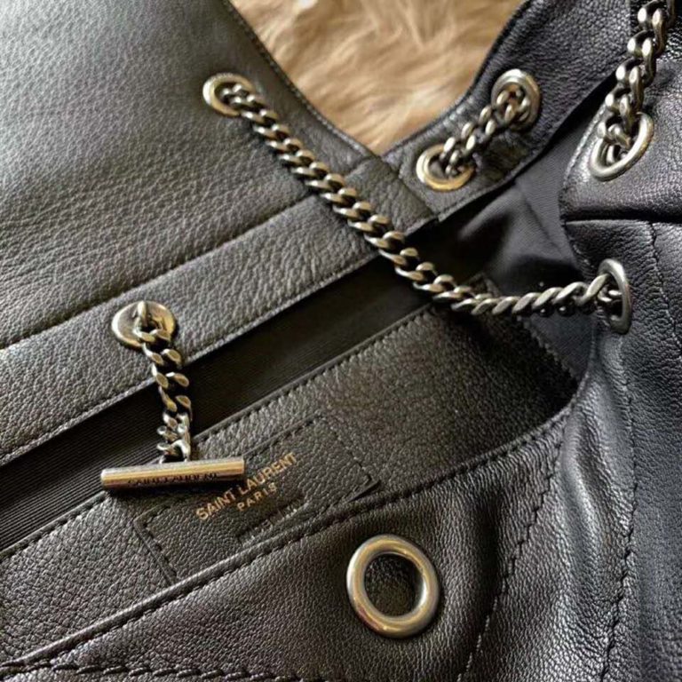 Saint Laurent YSL Women Small Nolita Bag in Vintage Leather-Black - LULUX