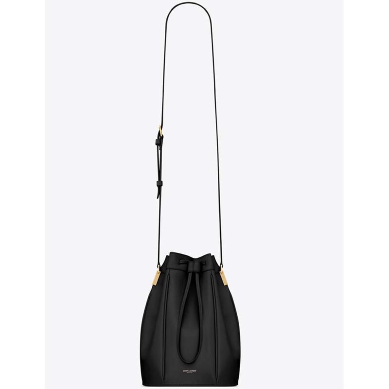 Saint Laurent YSL Damen Saffiano Leder Mini Schultertasche-Schwarz