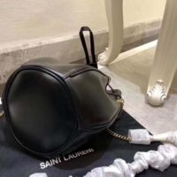 Saint Laurent YSL Women Saffiano Leather Mini Shoulder Bag-Black