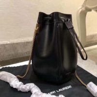 Saint Laurent YSL Women Saffiano Leather Mini Shoulder Bag-Black