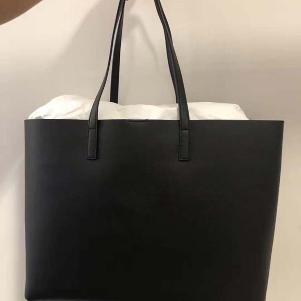 Saint Laurent YSL Women Shopping Saint Laurent Tote Black Leather (3)