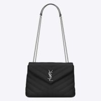 Saint Laurent YSL Women Small Loulou Bag Y Quilted Leather-White
