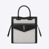 Saint Laurent YSL Women Small Uptown Tote in Linen Canvas