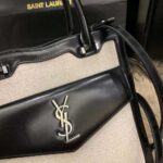 Saint Laurent YSL Women Small Uptown Tote in Linen Canvas – Image 8