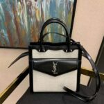 Saint Laurent YSL Women Small Uptown Tote in Linen Canvas – Image 2