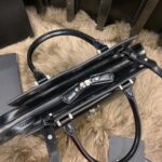 Saint Laurent YSL Women Small Uptown Tote in Linen Canvas – Image 11