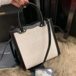 Saint Laurent YSL Women Small Uptown Tote in Linen Canvas – Image 7