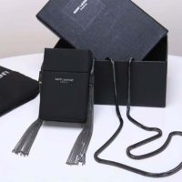 Saint Laurent YSL Women Smoking Box in Smooth Leather-Black