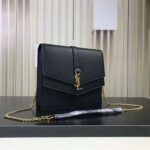 Saint Laurent YSL Women Sulpice Medium in Smooth Leather-Black - Image 3