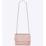 Saint Laurent YSL Femme Sunset Medium Crocodile Embossed Shiny-Rose