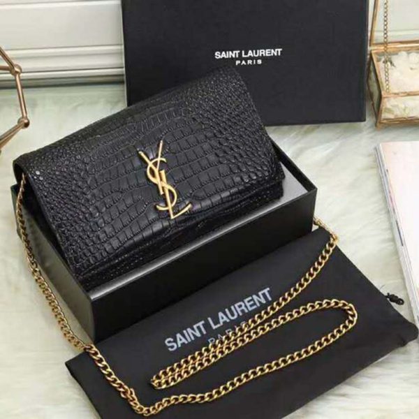 Saint Laurent YSL Women Sunset Medium Supple Crocodile Embossed Leather (2)