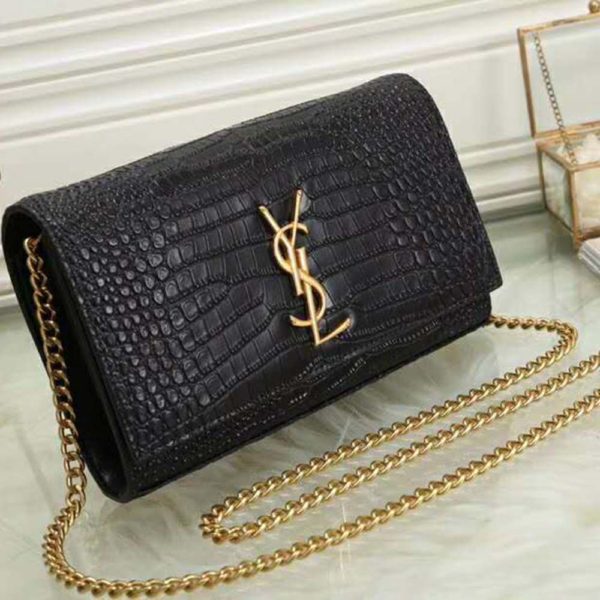 Saint Laurent YSL Women Sunset Medium Supple Crocodile Embossed Leather (5)