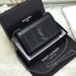 Saint Laurent YSL Women Sunset Medium in Eel-Black - immagine 8