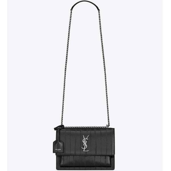 Saint Laurent YSL Women Sunset Medium in Eel-Black