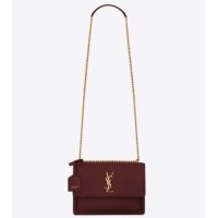 Saint Laurent YSL Women Sunset Medium in Smooth Leather-Red