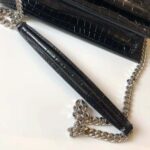 Saint Laurent YSL Women Sunset Small Supple Crocodile Embossed-Black - Bild 7