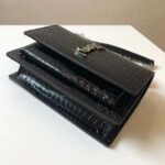 Saint Laurent YSL Women Sunset Small Supple Crocodile Embossed-Black - Bild 4