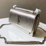 Saint Laurent YSL Women Sunset Small in Metallic Leather-Gold - immagine 4