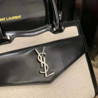 Saint Laurent YSL Women Uptown Large Tote in Linen Canvas