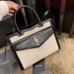 Saint Laurent YSL Women Uptown Large Tote in Linen Canvas - immagine 5