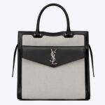 Saint Laurent YSL Women Uptown Large Tote in Linen Canvas