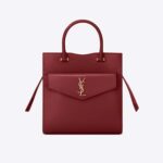 Saint Laurent YSL Women Uptown Liten Tote Glänsande Slät-Röd