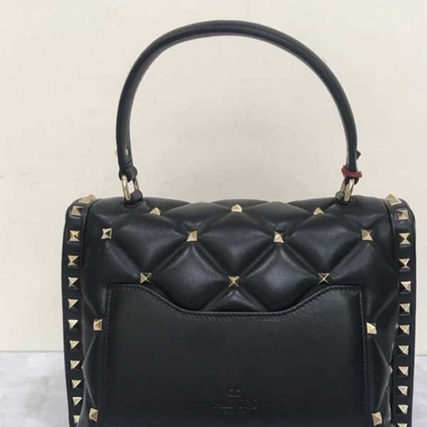 Valentino Women Candystud Top Handle Bag in Leather-Black (1)