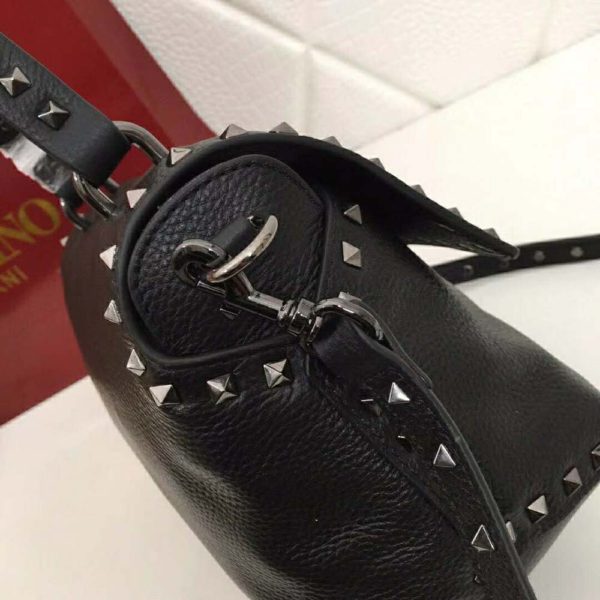 Valentino Women Medium Grain Calfskin Leather Rockstud Handbag-Black (1)