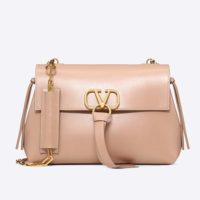 Valentino Women Medium Vring Smooth Calfskin Chain Bag-Pink