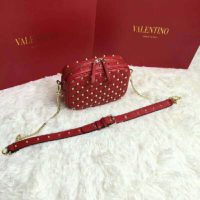 Valentino Women Rockstud Spike Cross Body Bag in Nappa Leather-Red