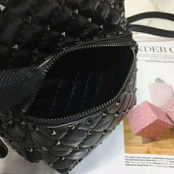 Valentino Women Rockstud Spike Mini Backpack in Nappa Leather-Black (1)