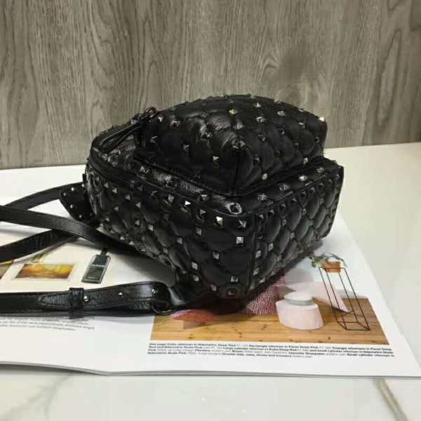 Valentino Women Rockstud Spike Mini Backpack in Nappa Leather-Black (2)