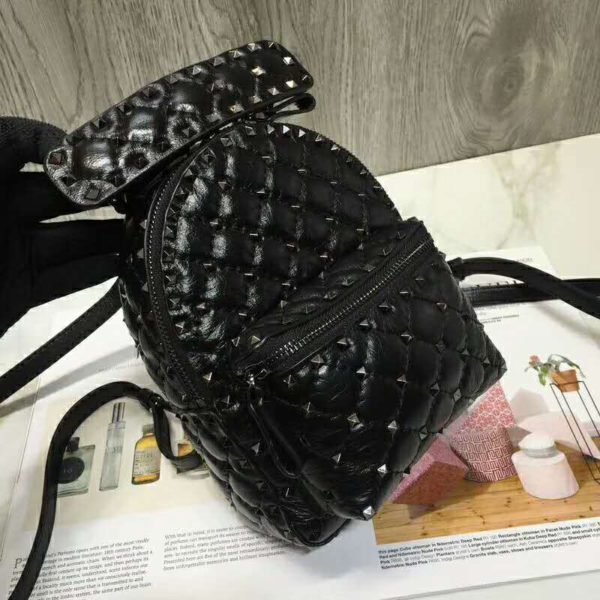 Valentino Women Rockstud Spike Mini Backpack in Nappa Leather-Black (3)