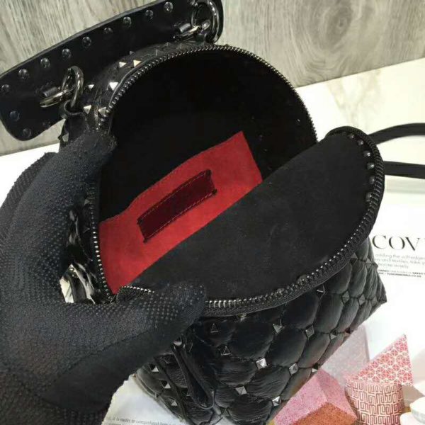 Valentino Women Rockstud Spike Mini Backpack in Nappa Leather-Black (4)